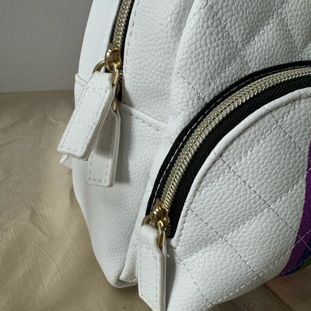 backpack purse 2 zippered compartments detachable coin purse NWT rainbow decor